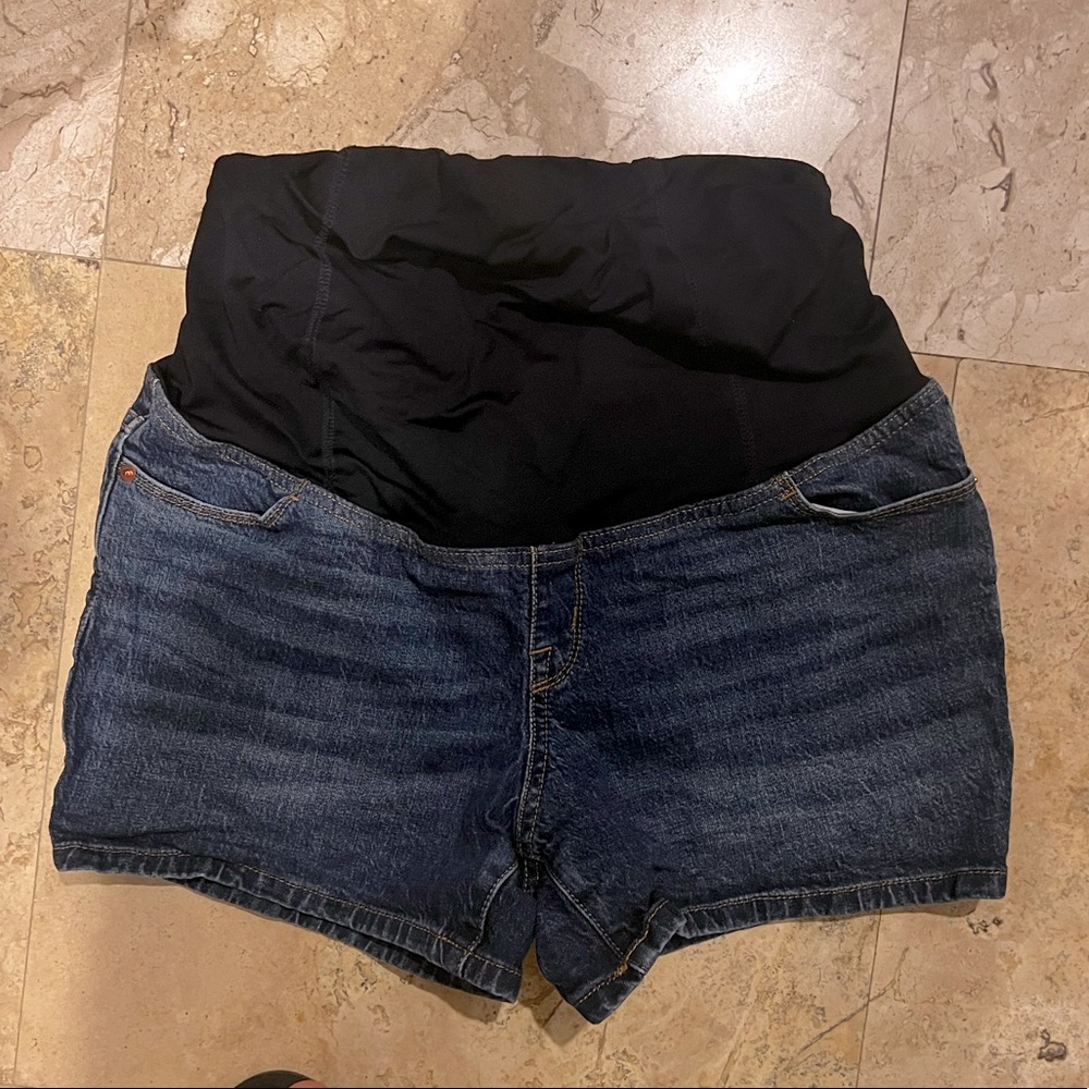 Jean shorts maternity
